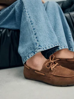 - Leren bootschoenen met ronde neus*Next Hot