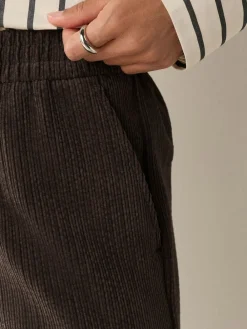 Bruin/khaki - Wide Leg Soft Cord Trousers 2 Pack*Next