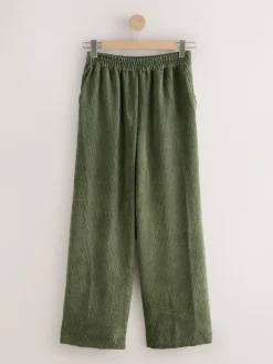 Bruin/khaki - Wide Leg Soft Cord Trousers 2 Pack*Next