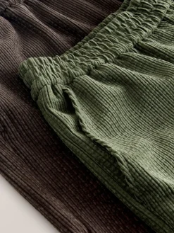 Bruin/khaki - Wide Leg Soft Cord Trousers 2 Pack*Next