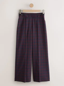 Burgundy Red/Navy Blue Check - Ruit Wijde pijpen Tailored Broeken*Next Hot