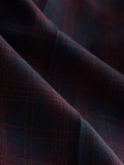 Burgundy Red/Navy Blue Check - Ruit Wijde pijpen Tailored Broeken*Next Hot