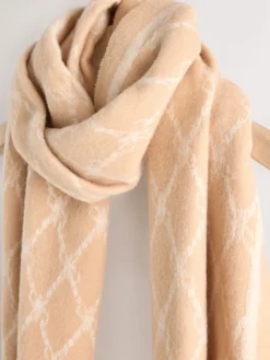 - Premium Made in Italy Jacquard Monogram 100% Wool Midweight Scarf*Next Online