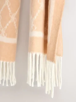 - Premium Made in Italy Jacquard Monogram 100% Wool Midweight Scarf*Next Online