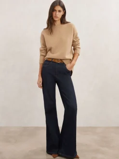 Camel - Ella wollen kasjmier trui met ronde hals*Reiss Sale