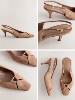 - Leren slingbackhakken met uitsnijdingen en hardwaredetails*Next Sale