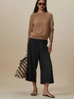 Camelbruin - Soft Touch Ronde hals Katoen Rijke Trui*Next Online