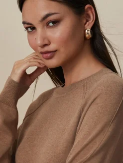 Camelbruin - Soft Touch Ronde hals Katoen Rijke Trui*Next Online