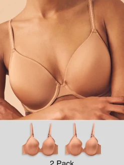 Caramel-nude - A-E Afvlakkende Ultimate Comfort Beha's 2 Verpakking*Next Sale