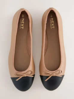Caramel-nude - Ballerina's met ronde neus*Next Outlet