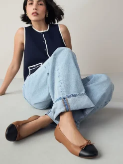 Caramel-nude - Ballerina's met ronde neus*Next Outlet