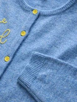 Chambray Blue Embellished - Gebreid vest met ronde hals*Next Best