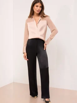 - Long Sleeve Satin Chiffon Mix Shirt*Lipsy Best