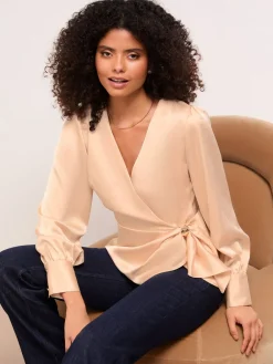 - Satin Hardware Detail Wrap Top*Lipsy Online