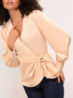 - Satin Hardware Detail Wrap Top*Lipsy Online