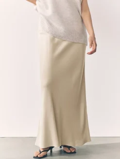 Champagne-goud - Satijnen midirok*Next