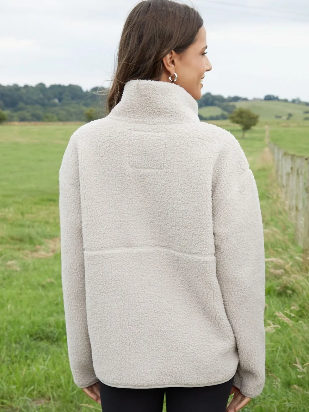 Champignon - borgfleece met korte rits*Threadbare