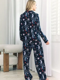 Cotton Mystic Moon Print Long Pyjamas Set*Chelsea Peers Sale