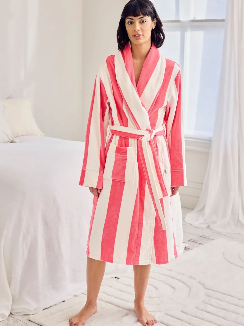 Cotton Towelling Stripe Dressing Gown*Chelsea Peers Online