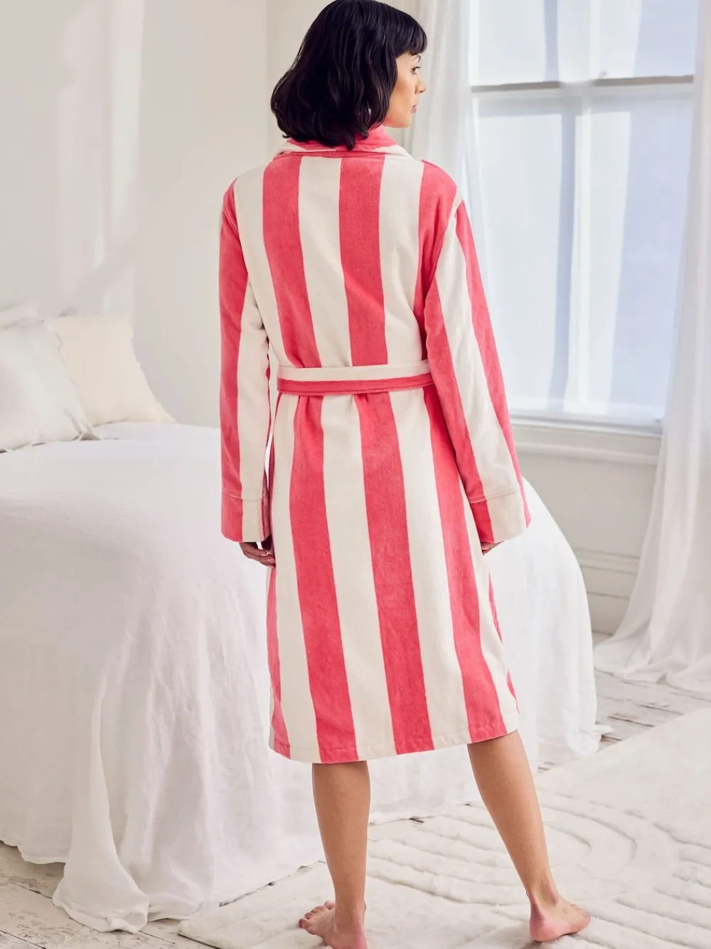 Cotton Towelling Stripe Dressing Gown*Chelsea Peers Online