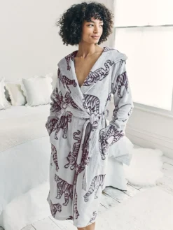 Fleece Burnout Tiger Dressing Gown*Chelsea Peers Best