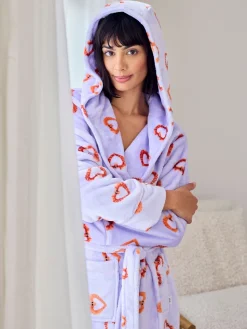 Fleece Shrimp Heart Print Dressing Gown*Chelsea Peers New