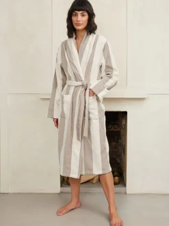 Fleece Stripe Dressing Gown*Chelsea Peers Clearance