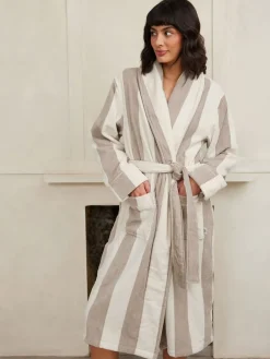 Fleece Stripe Dressing Gown*Chelsea Peers Clearance