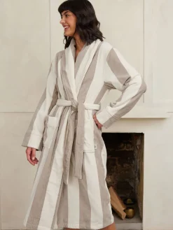 Fleece Stripe Dressing Gown*Chelsea Peers Clearance