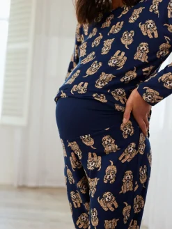 Lange pyjamaset met cockapoo-print en ronde hals*Chelsea Peers Sale