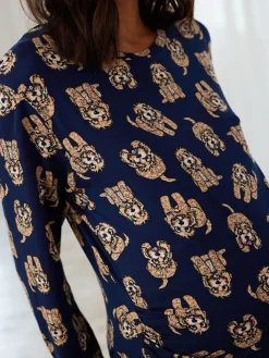 Lange pyjamaset met cockapoo-print en ronde hals*Chelsea Peers Sale