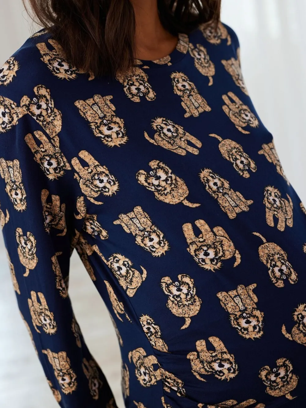 Lange pyjamaset met cockapoo-print en ronde hals*Chelsea Peers Sale