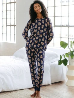 Lange pyjamaset met cockapoo-print en ronde hals*Chelsea Peers Sale