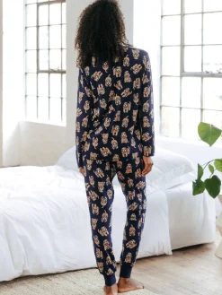 Lange pyjamaset met cockapoo-print en ronde hals*Chelsea Peers Sale