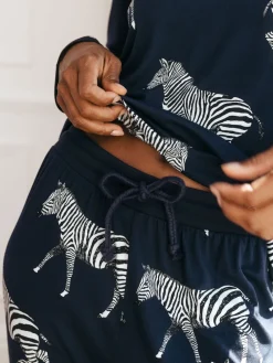 Navy Zebra Classic Pyjamas Set*Chelsea Peers New