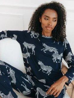 Navy Zebra Classic Pyjamas Set*Chelsea Peers New