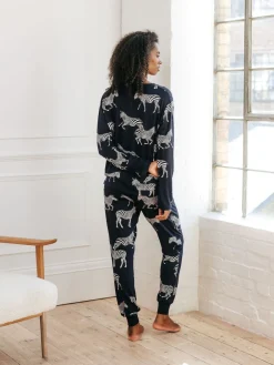 Navy Zebra Classic Pyjamas Set*Chelsea Peers New