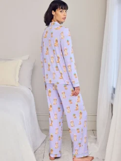 Spa Dogs Print Long Pyjamas Set*Chelsea Peers Clearance