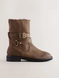 - Forever Comfort® Borg Lined Buckle Trim Ankle Boots*Next Online