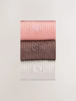 Choc/Naturel/Roze - zelf. 3 paar lounge enkelsokken met verzachte zool*self. Outlet