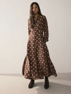 - Printed Long Sleeve Shirt Dress*Next