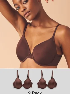 Chocolade nude - A-E Afvlakkende Ultimate Comfort Beha's 2 Verpakking*Next Hot