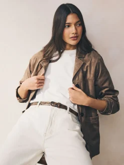 Chocolade slangenprint - Print PU Belt*Next Best