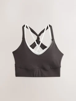 Chocoladebruin - Active Power Double Layer Cross Back Sports Bra*Next Discount