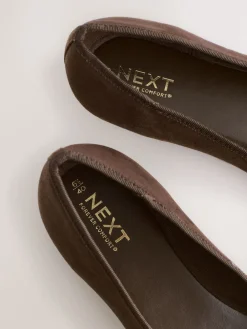 Chocoladebruin - Ballerina's met ronde neus*Next Discount