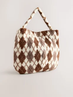 Chocoladebruin - Borg Argyle Shoulder Bag*Next Discount