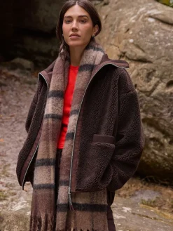 - Borg Zip Through Fleece With Rib Collar*Next New