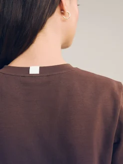 Chocoladebruin - Dik T-shirt met ronde hals en korte mouwen*Next Clearance