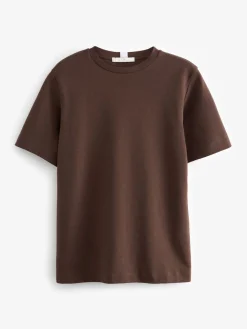 Chocoladebruin - Dik T-shirt met ronde hals en korte mouwen*Next Clearance