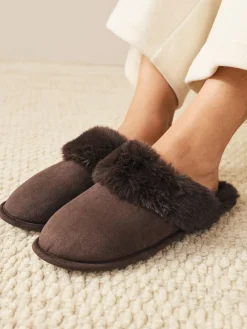- Faux Fur Suede Mule Slippers*Next New
